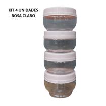 KIT Porta Temperos Organizador Pote Gire e Trave Empilha Fácil BPA Free 155ml /380ml PLASÚTIL