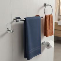 Kit Porta Toalha Banheiro Acessórios Sem Furo Cromado Lavabo Adesivo 4 Peças Suporte Toalha Aço 304 Kit Porta Toalha Banheiro Acessórios Sem Furo Cromado Lavabo Adesivo 4 Peças Suporte Toalha Aço 304