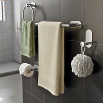 Kit Porta Toalha Banheiro Acessórios Sem Furo Cromado Lavabo Adesivo 4 Peças Suporte Toalha Aço 304 Kit Porta Toalha Banheiro Acessórios Sem Furo Cromado Lavabo Adesivo 4 Peças Suporte Toalha Aço 304