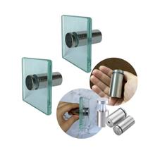 kit Porta Toalha Banheiro Em Vidro Polido 7x7cm Suporte Inox