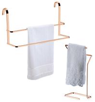 Kit Porta Toalha Box + Suporte Toalheiro Bancada - 1612RG Rosé Gold Future Kit Porta Toalha Box + Suporte Toalheiro Bancada - 1612RG Rosé Gold Future