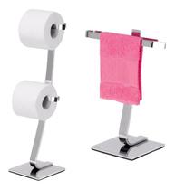 Kit Porta Toalha De Bancada E Porta Papel Higiênico De Chão