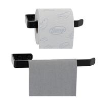 Kit Porta Toalha De Rosto e Papel Higiênico Preto SF.Plus Kit Porta Toalha De Rosto e Papel Higiênico Preto SF.Plus