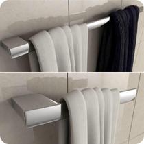 Kit Porta Toalhas de Banho e Rosto Banheiro Cromado Master Kit Porta Toalhas de Banho e Rosto Banheiro Cromado Master