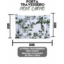 Kit Porta travesseiro Estampado Algodão Percal 180 Fios Mont Carmo 02 Peças Kit Porta travesseiro Estampado Algodão Percal 180 Fios Mont Carmo 02 Peças