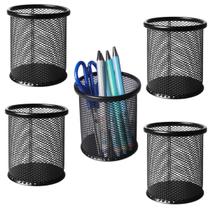 Kit Porta Treco Escritório Porta Lápis Caneta Aramado 5 Unidades