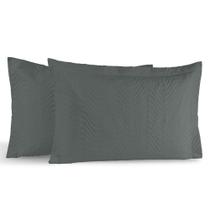 Kit Portas Travesseiros Silver Percal 180 Fios 50cm x 70cm 2 Peças - Grafite - 60% Algodão 40% Poliéster