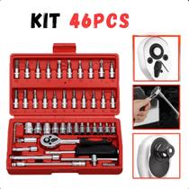 Kit portátil com 46 peças multiuso e práticas.