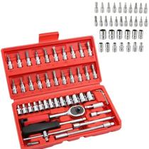 Kit portátil com ferramentas organizadas e compactas.