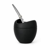 Kit Portátil: Cuia de Silicone + Bomba Inox Cor:Preto Kit Portátil: Cuia de Silicone + Bomba Inox Cor:Preto