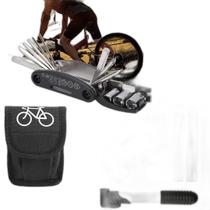 Kit Portátil Ferramentas Bike Ciclismo Remendo Pneus E Bomba