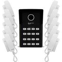 Kit Porteiro Coletivo 16 Pontos Edifício Prédio + 16 Interfones Lider