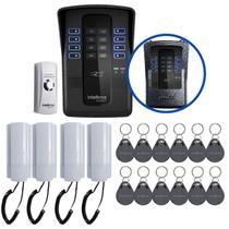 Kit Porteiro Coletivo Collective 8, 4 Interfones, Botoeira e Tags RFID