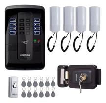 Kit Porteiro Coletivo Intelbras Collective 08 4 Interfones, Fechadura e 12 RFID Segurança e Acesso para Condomínio