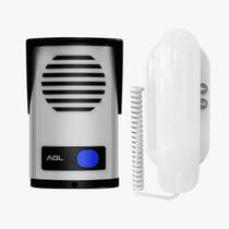 Kit Porteiro Elétrico Branco P10S Com Interfone Universal Com 02 Botões Para Acionamento