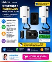 Kit Porteiro Eletrônico Intelbras IPR 8010 Fechadura AGL Reversível 12V Interfone Residencial Completo