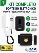 Kit Porteiro Eletrônico Intelbras IPR 8010 Fechadura Elétrica FX 500 Residencial Completo