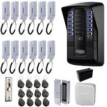 Kit Porteiro Interfone Coletivo Eletronico Para 12 Apartamentos 12 Pontos Completo Intelbras Tag Fechadura Eletroima