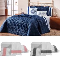 Kit portinari completo para cama casal queen cobreleito colcha + jogo de lençol em percal algodão 180 fios com 11 peças