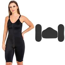 Kit Pós Cirúrgico Abdominoplastia Macaquinho e Placas Rígidas Cor Preta- New Form