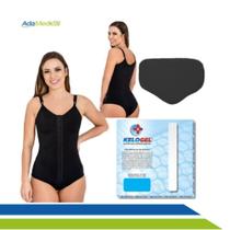 Kit Pós-cirúrgico Completo com Cinta Body Placa Abdominal e Fita de Silicone