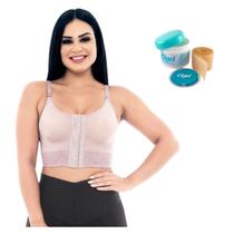 Kit Pós Cirúrgico Sutiã Compressico + Fita Silicone Anti Quelóide Cicatrizante Recuperação Completa