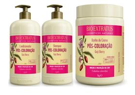 Kit Pós Coloração Proteção da Cor TRIO (Shampoo/Condicionador/Banho de Creme) 1L Bio Extratus