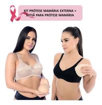 Kit Pós Mastectomia Prótese + Sutiã + Fita T Invertido + Faixa de Compressão