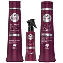 Kit Pós Progressiva Haskell Shampoo e Condic 500ml+ Leave In