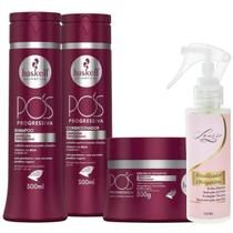 Kit Pós Progressiva Shampoo + Cond + Máscara 300ml + Finalizador Obrigatório Lourre 120ml