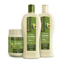 Kit Pós-química Bio Extratus Shampoo Cond Banho de creme 500