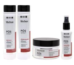 Kit Pós Química Completo Shampoo Condicionador Máscara Leave-in Vita Derm