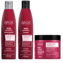 Kit Pós Química Salon Opus Cless Shampoo Condicionador 350ml e Máscara 400ml Força e Reparação Profunda Kit Pós Química Salon Opus Cless Shampoo Condicionador 350ml e Máscara 400ml Força e Reparação Profunda