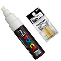 Kit Posca Branca PC-8K + Refil Kit Posca Branca PC-8K + Refil