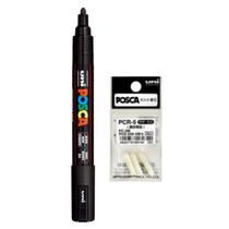 Kit Posca PC-5M Preta + Refil