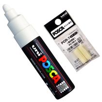 Kit Posca PC-7M Branca + Refil Kit Posca PC-7M Branca + Refil