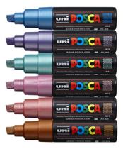 Kit Posca PC-8K Cores Metalicas Azul Verm Verde Violeta Rosa Kit Posca PC-8K Cores Metalicas Azul Verm Verde Violeta Rosa