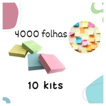 Kit Post It Bloco de Notas Autoadesivo Colorido 4.000fls