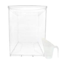 Kit Pote Acrílico Retangular Basculante 36L + Concha 600ml