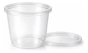 Kit Pote com Tampa 500ml 24 Unidades Microondas e Freezer BPA Free Descartável para Marmita