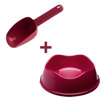 Kit Pote Comedouro Pet 350ML + Pá Dosadora Colher Ração Kit Pote Comedouro Pet 350ML + Pá Dosadora Colher Ração