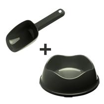 Kit Pote Comedouro Pet 550ML + Pá Dosadora Colher Ração
