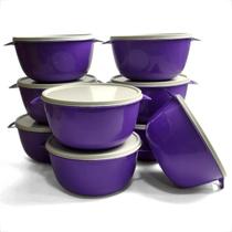 Kit Pote Cozinha Bowl 1L 20 Potes Redondos Boll Tampa Branca