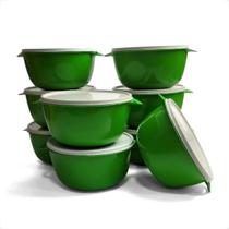 Kit Pote Cozinha Bowl 1L 20 Potes Redondos Boll Tampa Branca