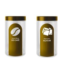 Kit Pote de Café e Açucar Linha Gold Premium