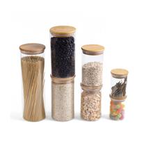 Kit Pote de Mantimento 2000/1100/600/250ml Tampa Bambu 7pçs Oikos Kit Pote de Mantimento 2000/1100/600/250ml Tampa Bambu 7pçs Oikos