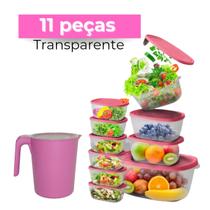 Kit Pote de Plástico e Jarra Vasilhas 11 Peças - casa bella
