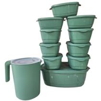 Kit Pote de Plástico e Jarra Vasilhas 11 Peças, Organizadora Com Tampa Plastico e Tapoer Kit Pote de Plástico e Jarra Vasilhas 11 Peças, Organizadora Com Tampa Plastico e Tapoer