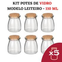 Kit Pote de Temperos Condimentos De Vidro Tipo Leiteira Para Cozinha 110ml - Pote de Tempero - Frasco de Tempero - Senhora Madeira