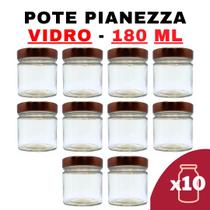 Kit Pote de Vidro Pianezza C/Tampa Rose 180ml